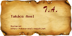 Takács Axel névjegykártya